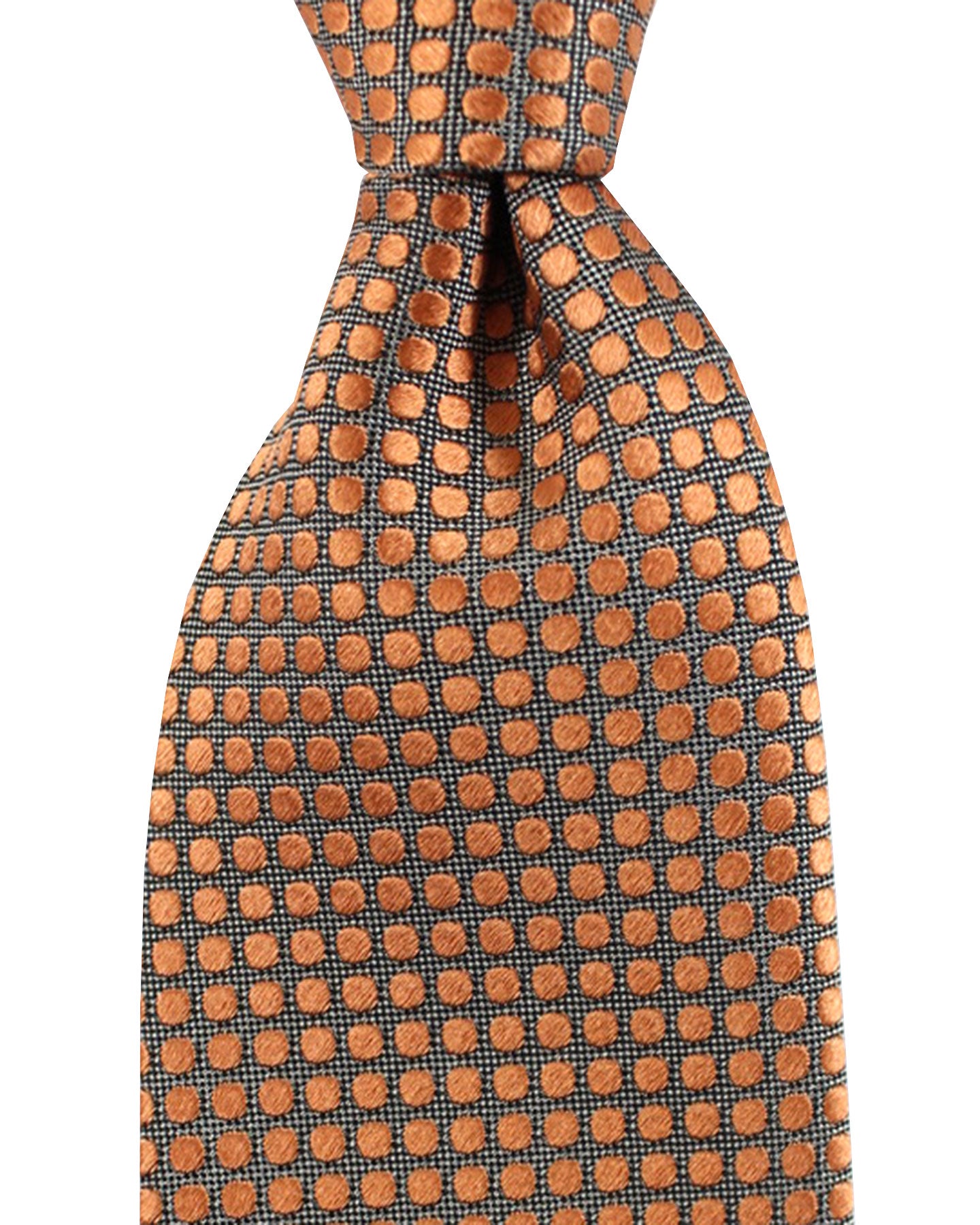 Tom Ford Wool Silk Tie Rust Orange Dots