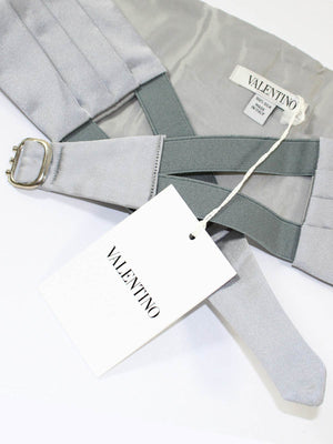 Valentino Silk Cummerbund Solid Gray BLACK FRIDAY SALE
