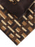 Zilli Silk Tie & Matching Pocket Square Set Brown Geometric