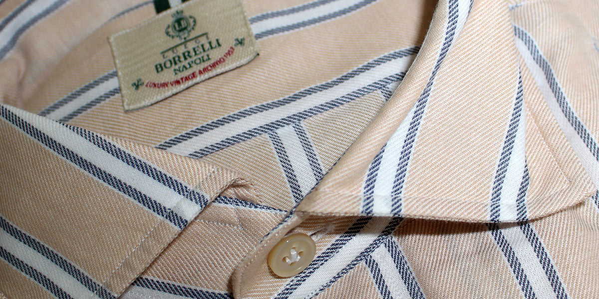 Luigi Borrelli Sale | Discount Ties & Shirts | Tie Deals  LUIGI BORELLI Beige Striped Silk Tie ITALY 60\