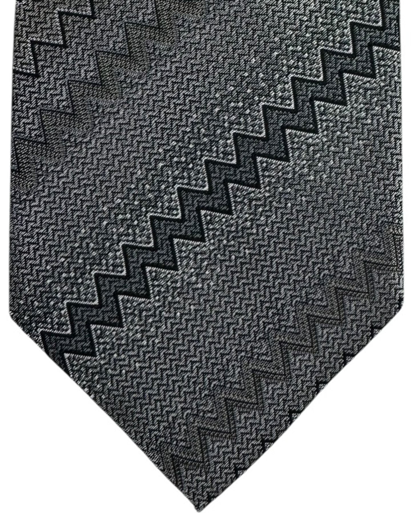 Missoni Tie Gray Zigzag Accent Stripes