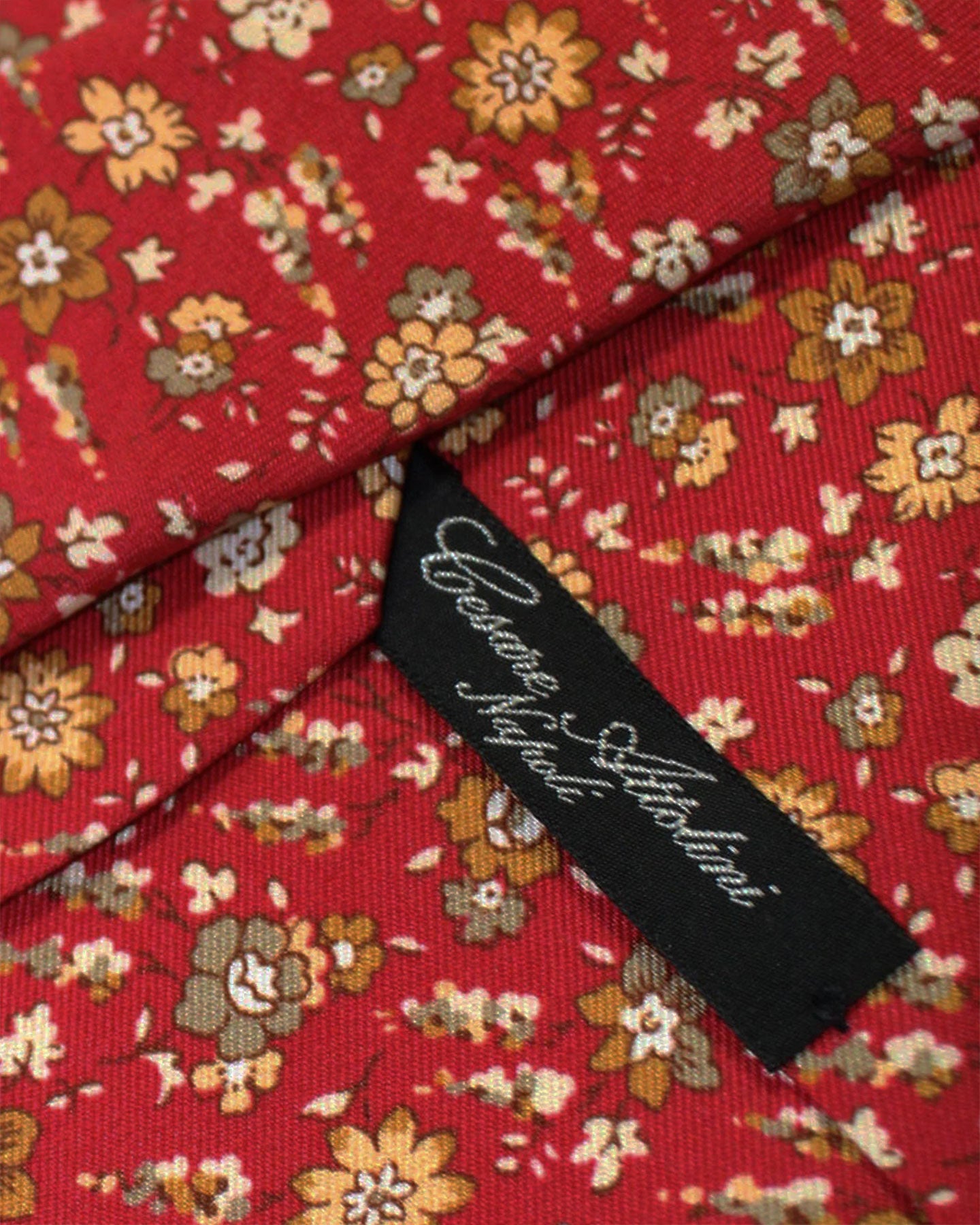 Cesare Attolini Tie Dark Red Mustard Floral