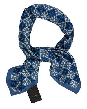 Kiton Scarf Blue Geometric 