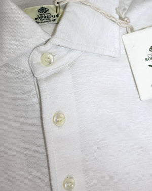 Long Sleeve Polo Shirt White 