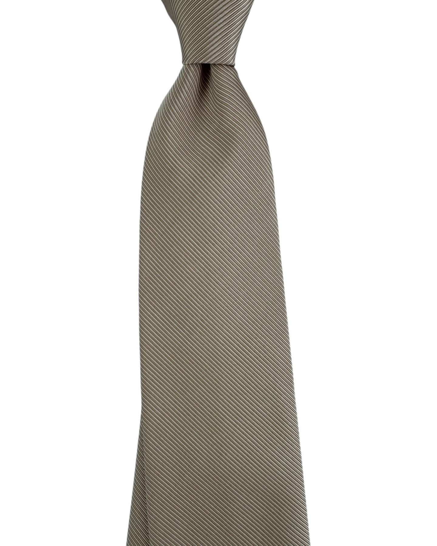 Luigi Borrelli Tie Taupe Grosgrain