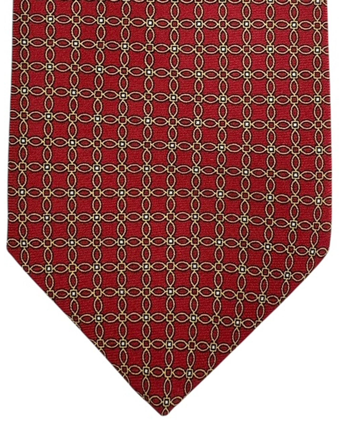 Luigi Borrelli Tie Red Gold Design