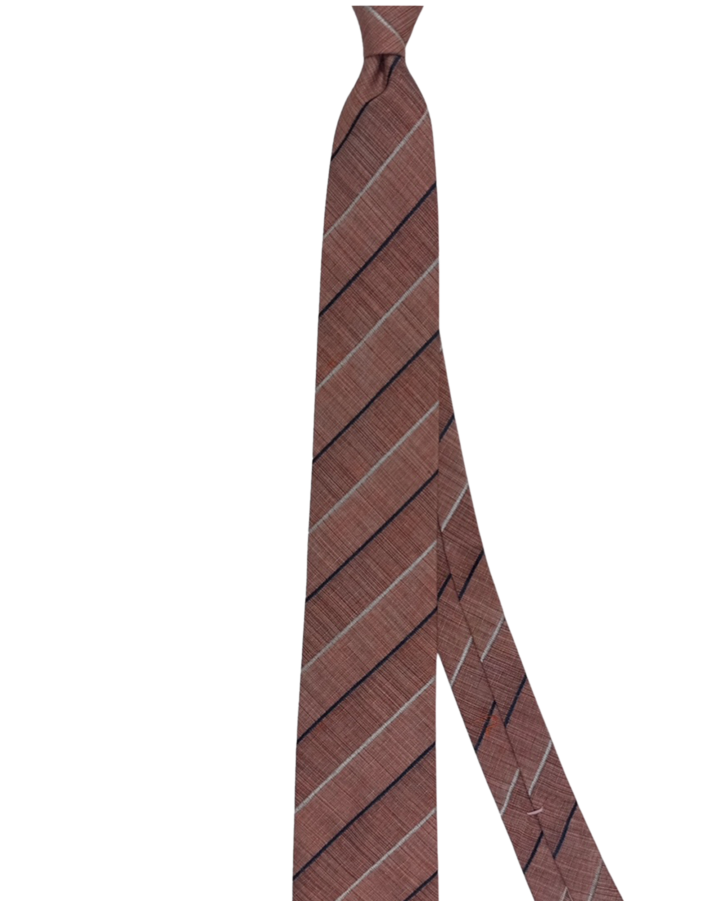 Luigi Borrelli Silk Tie Brick Red Stripes