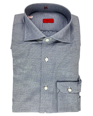 Isaia Shirt Blue 39 - 15 1/2 Cotton Cashmere