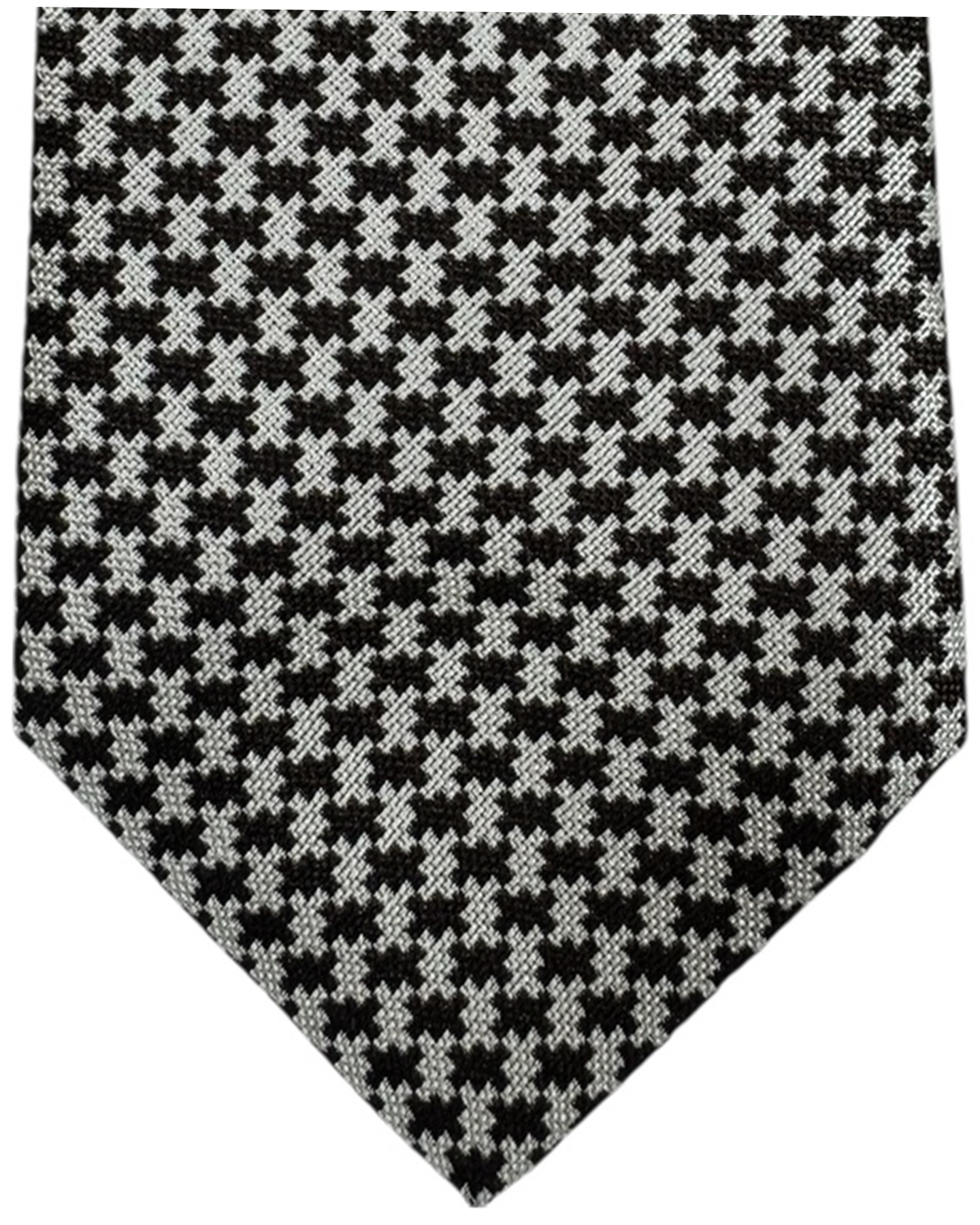 Luigi Borrelli Silk Tie Black Silver Geometric Design