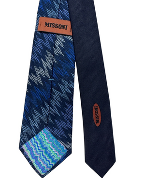 Missoni Tie Navy Blue Cobalt 