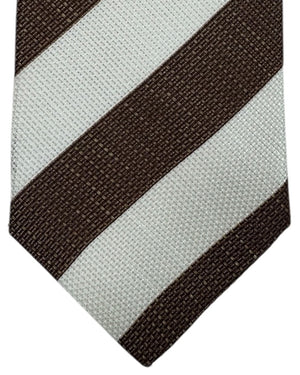 Dark Brown White Stripes Tie
