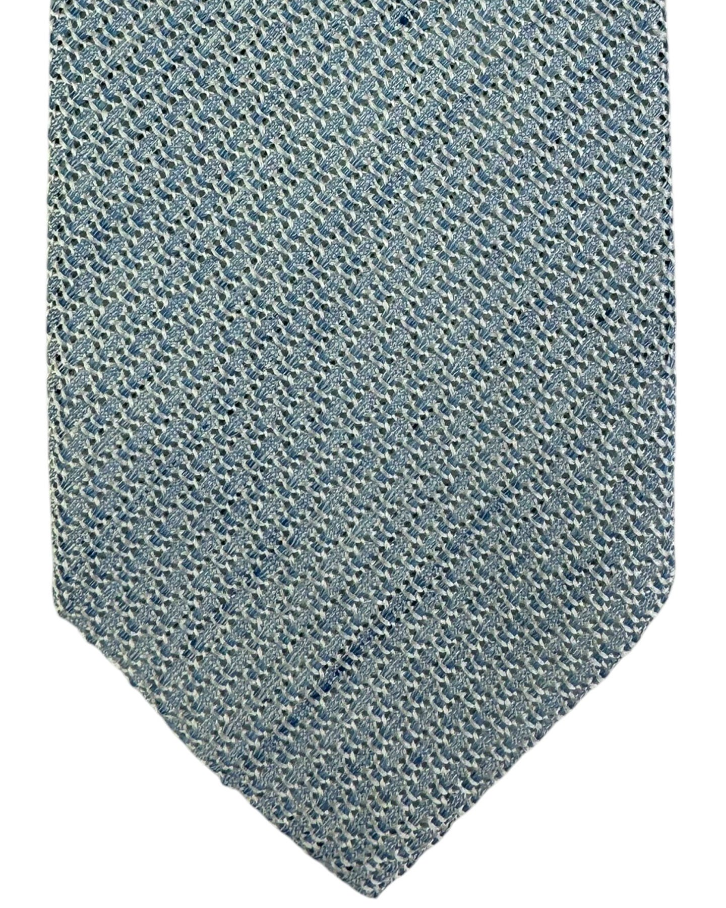 Giampaolo Tie Light Blue Silver Weave - Sartorial SALE