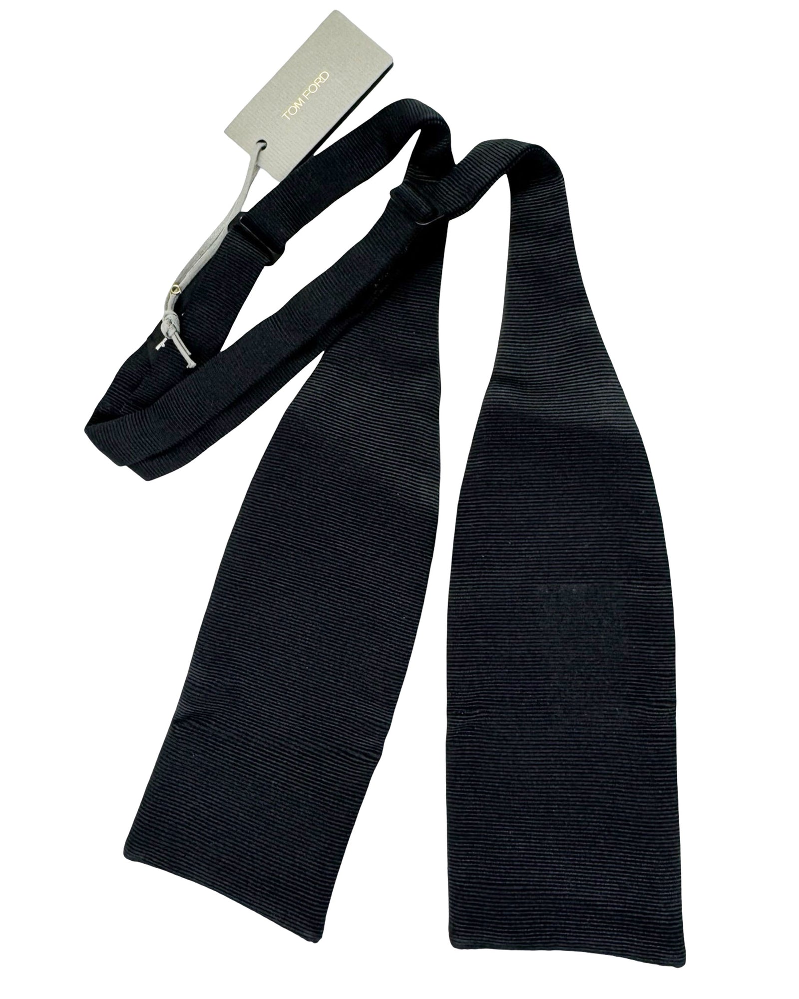 Tom Ford Bow Tie Solid Black Grosgrain - Straight