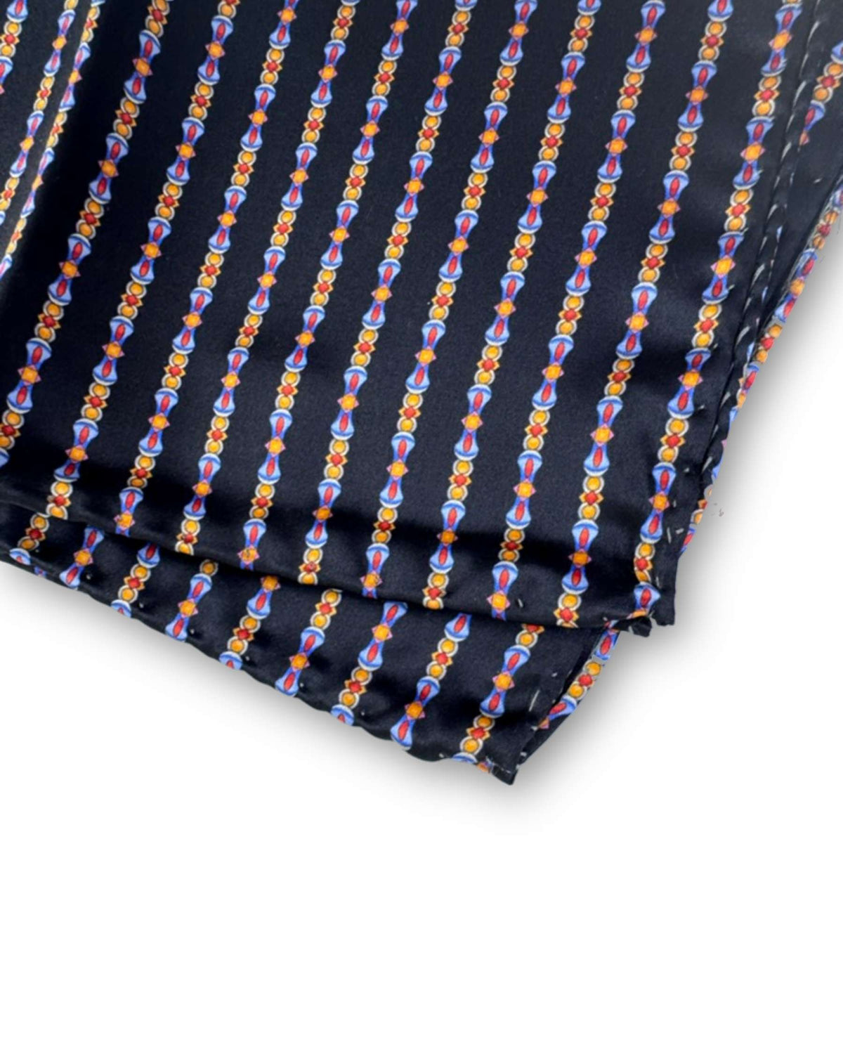 Vitaliano Pancaldi Pocket Square Black Striped Pattern