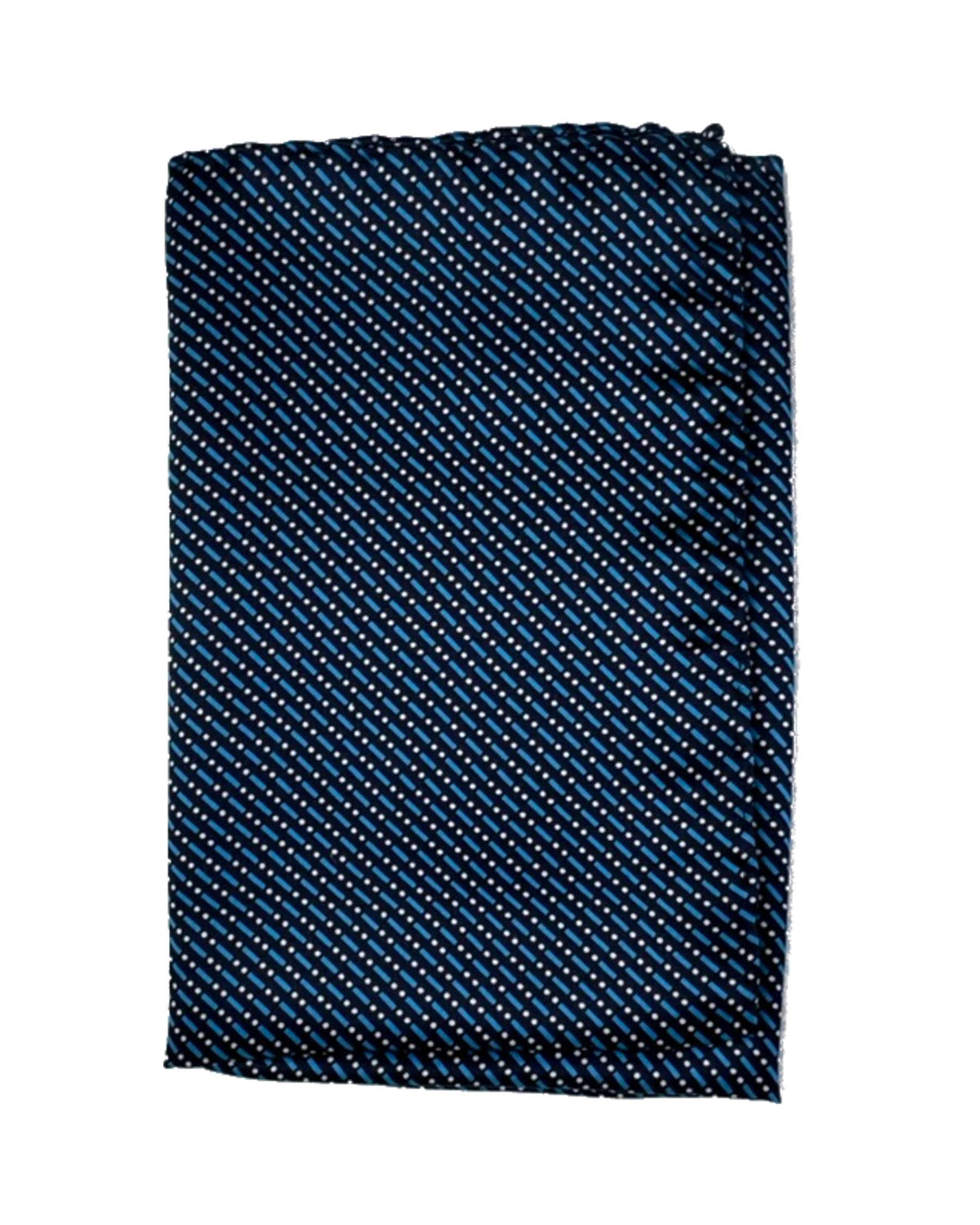 Vitaliano Pancaldi Silk Pocket Square Black Blue Silver