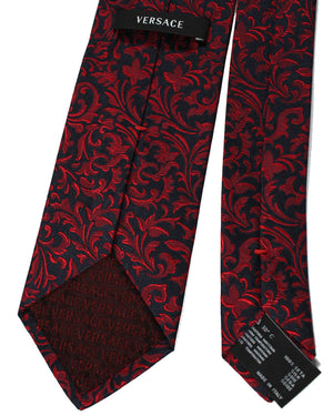 Versace Tie Dark Blue Red Baroque