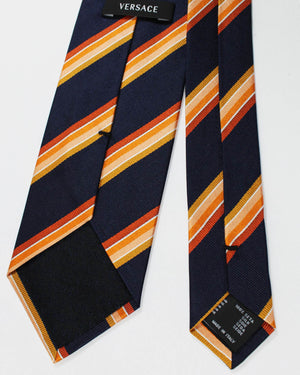Versace Necktie Black Peach Stripes