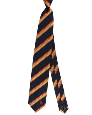 Versace Necktie Black Peach Stripes