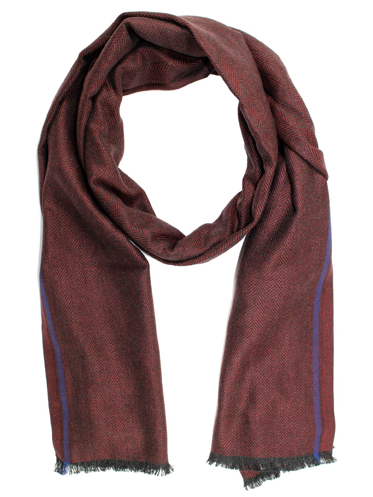 Agnona Scarf Burgundy Herringbone New