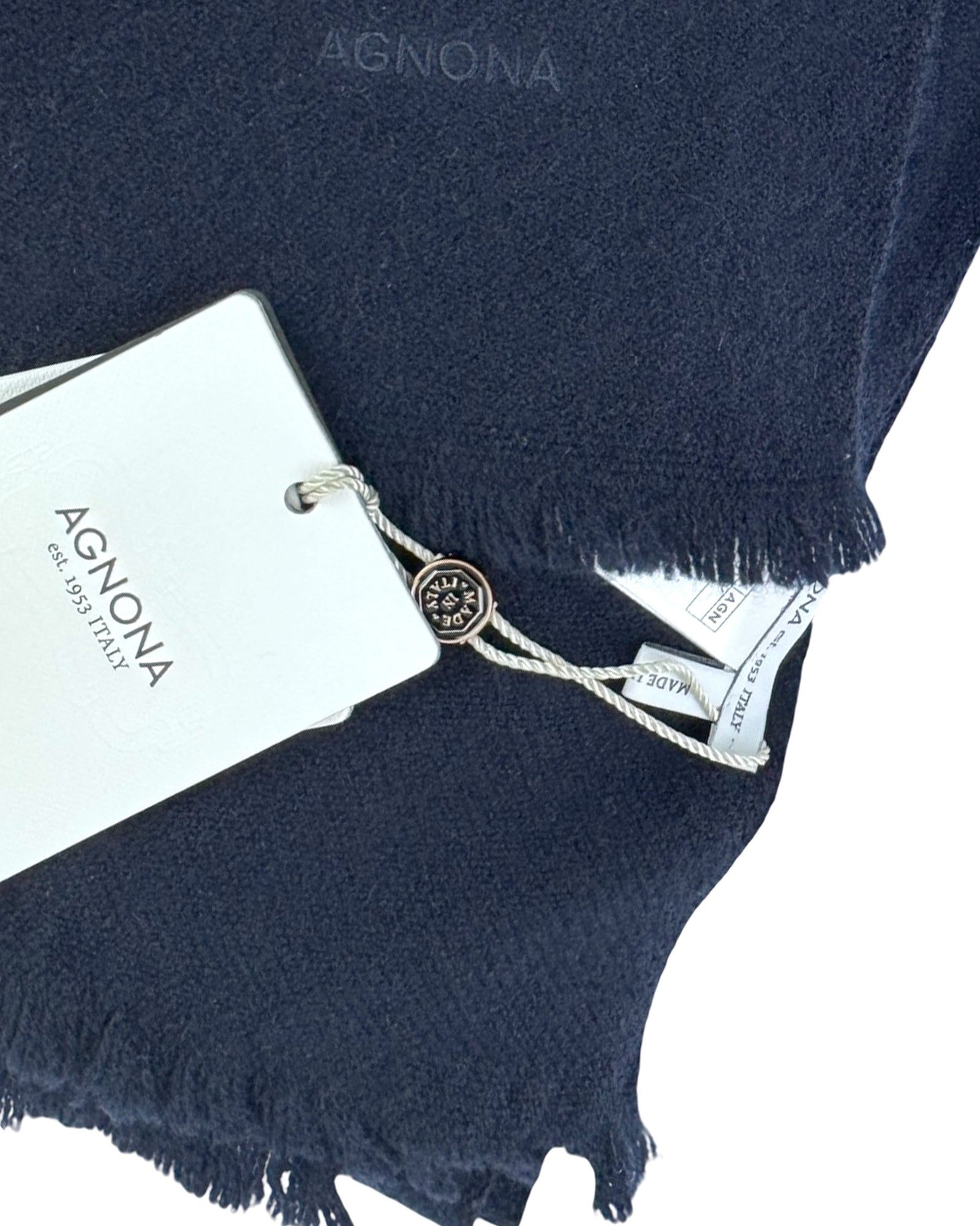 Agnona Scarf Cashmere Scarf Dark Blue - Luxury Shawl