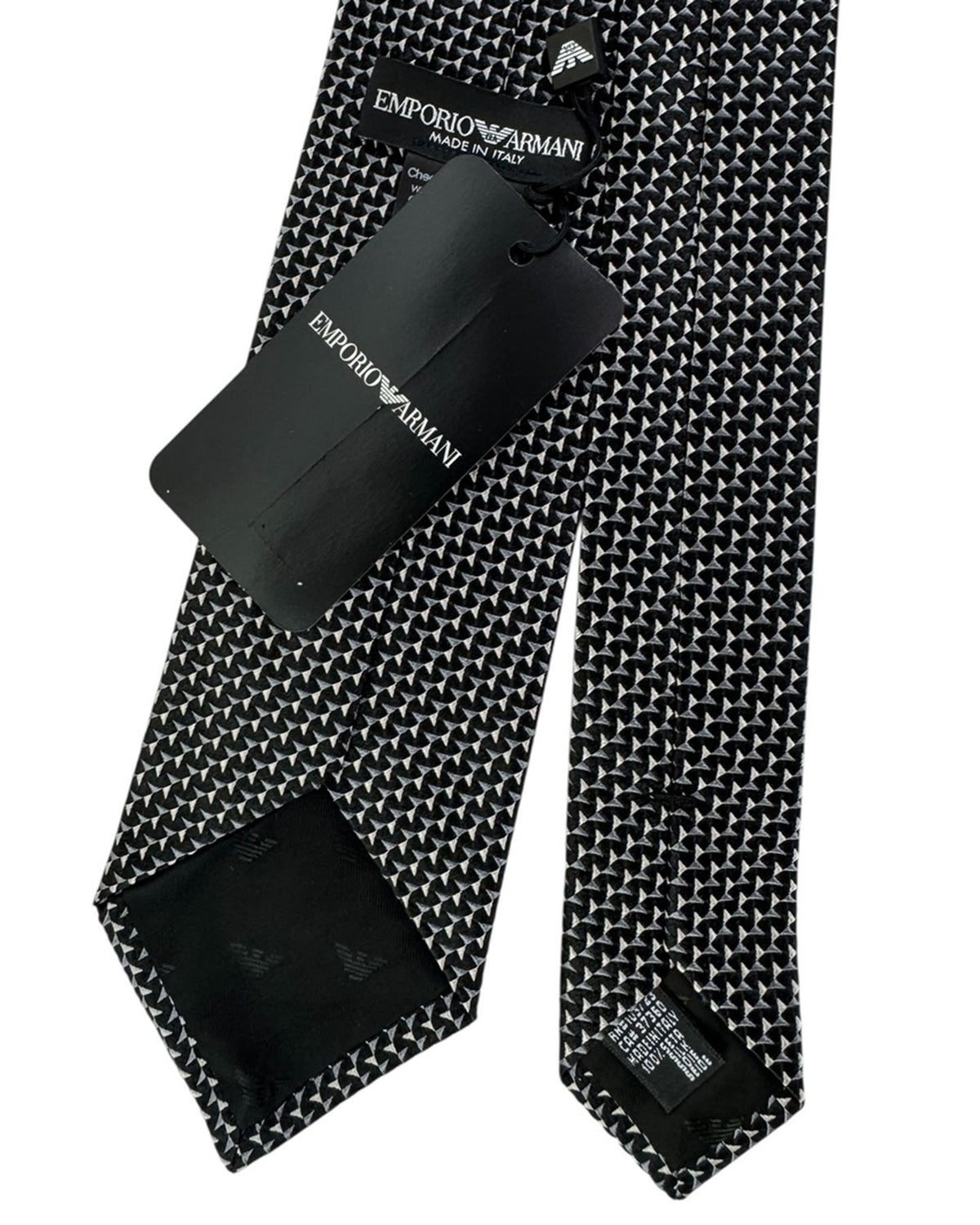 Armani Necktie Black and Gray Triangle Weave