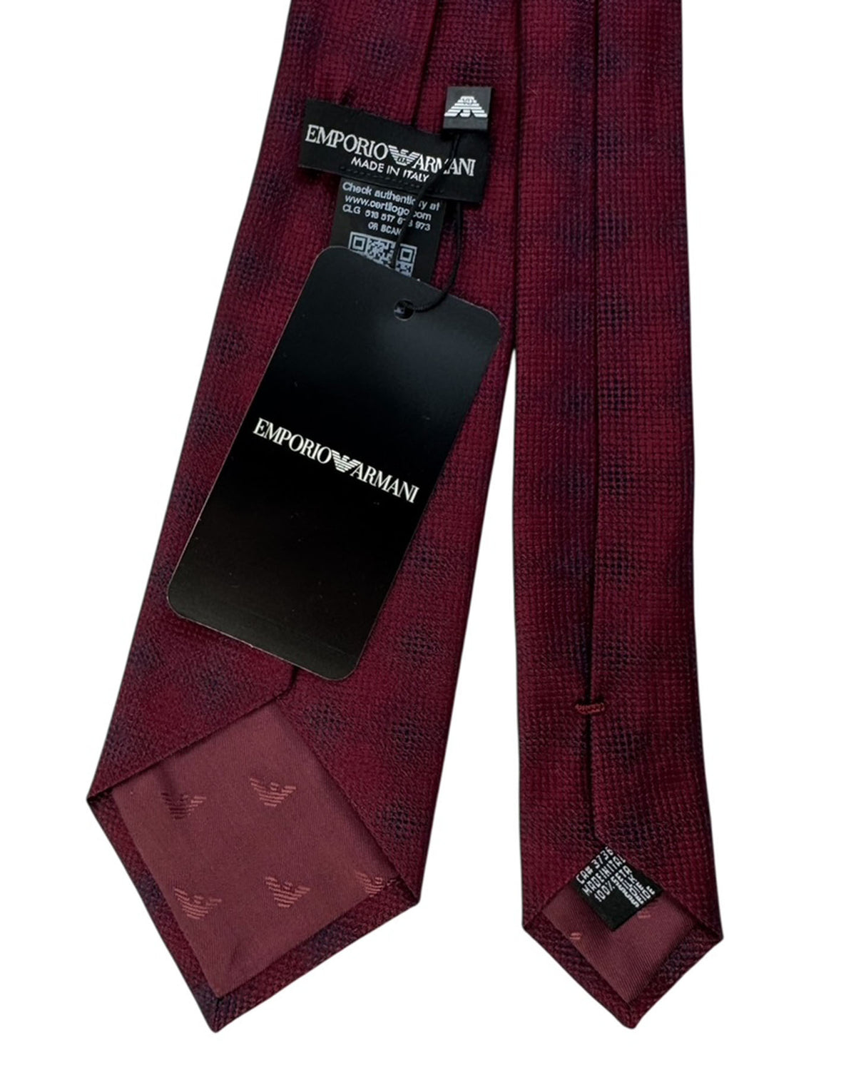 Armani Necktie Maroon With Check Pattern