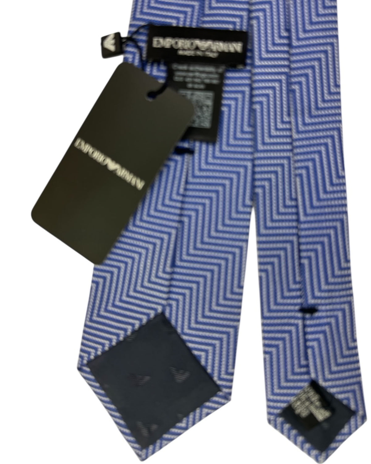Armani Tie Blue Zigzag Weave