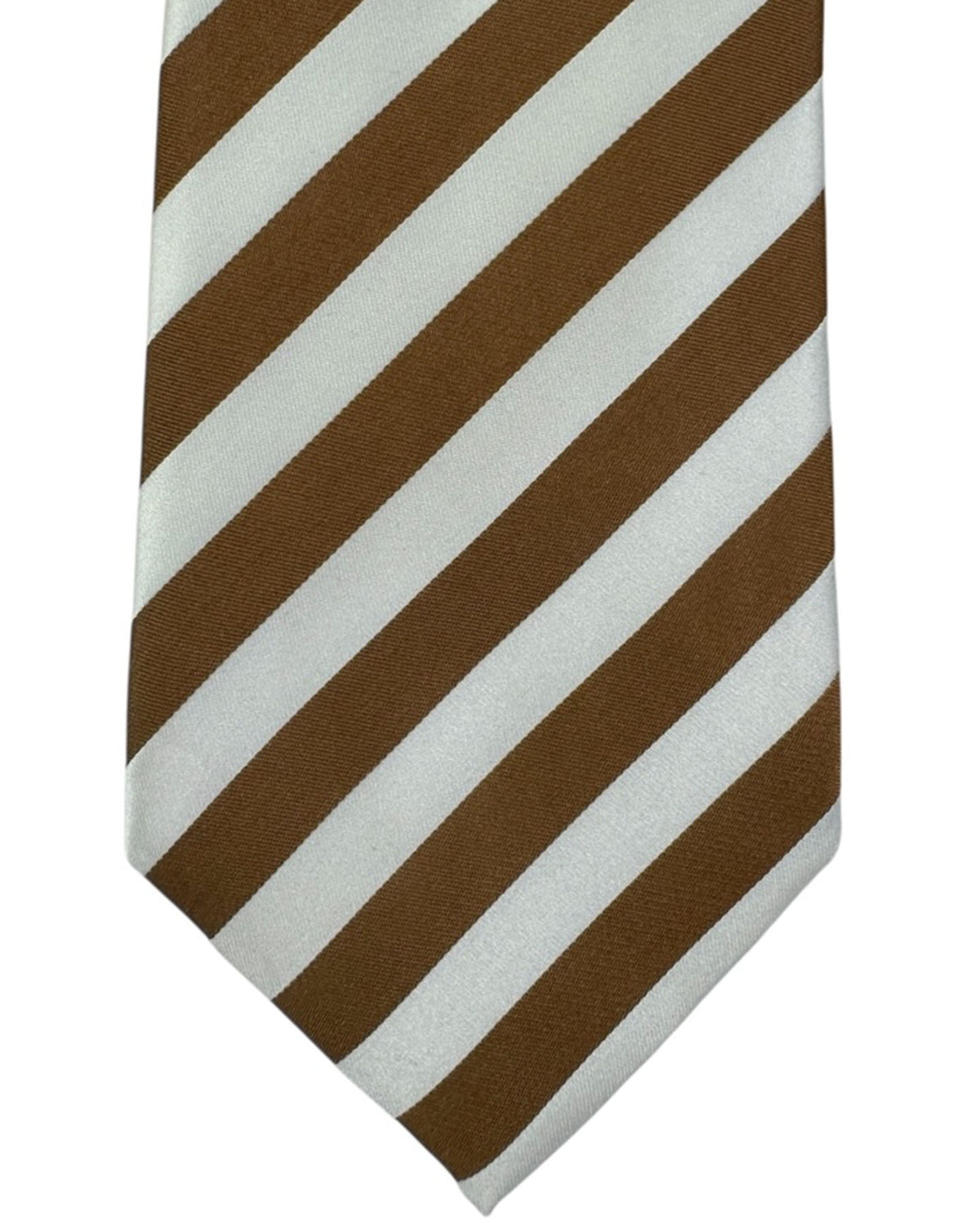Armani Tie Brown White Stripes SALE
