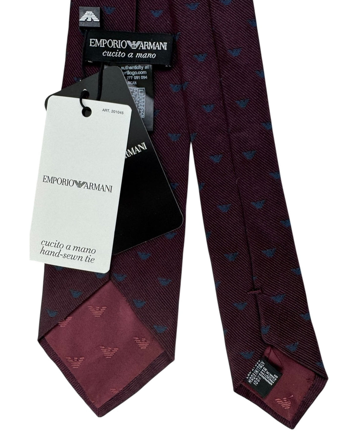 Armani Tie Maroon Mini Eagle Motif