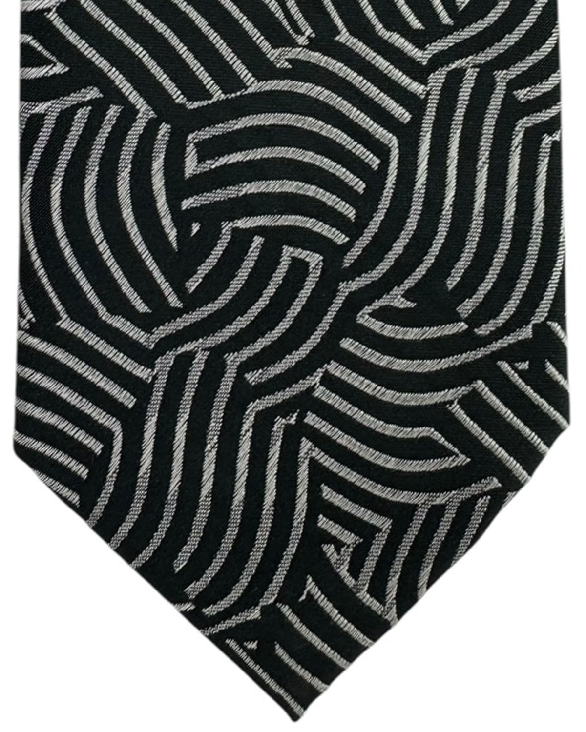 Armani Silk Tie Black Abstract Swirl Pattern