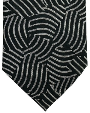 Armani Silk Tie Black Abstract Swirl Pattern