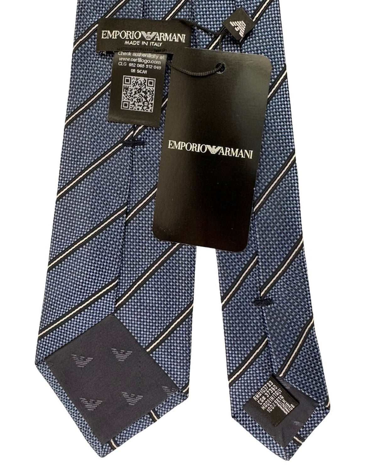 Emporio Armani Tie Blue Micro-Check Design