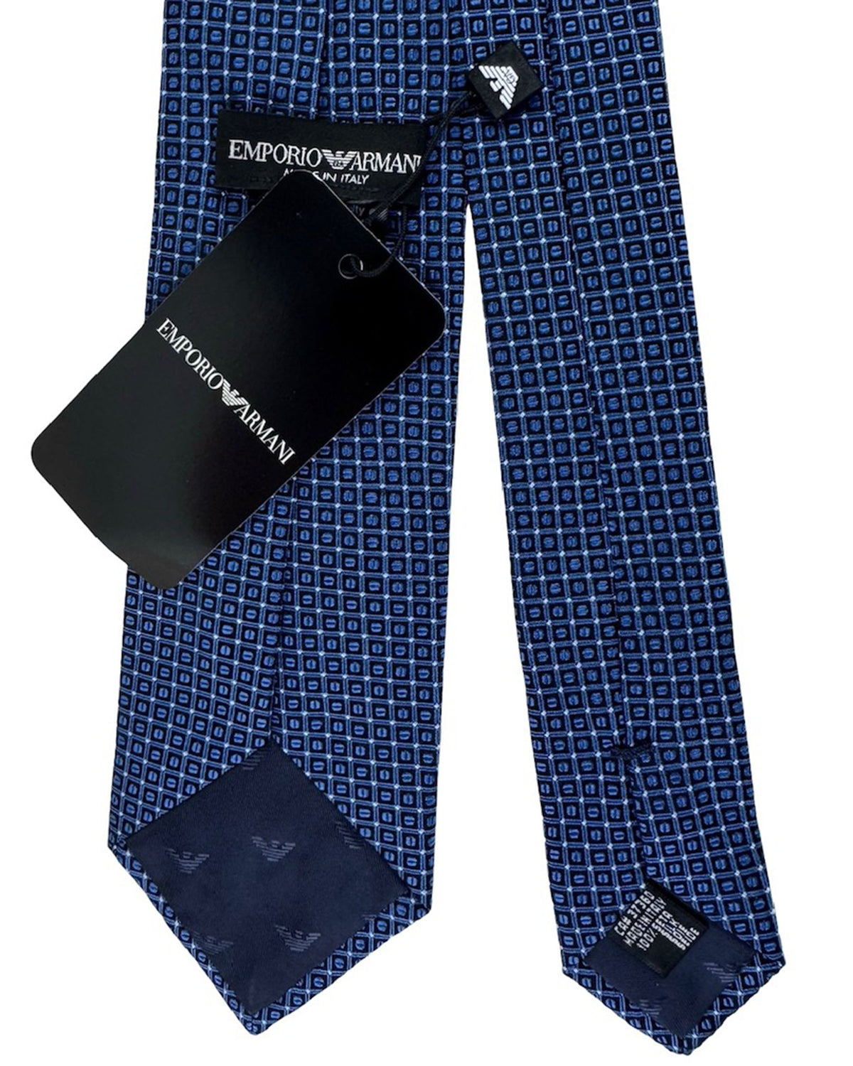 Emporio Armani Tie Midnight Blue Geometric