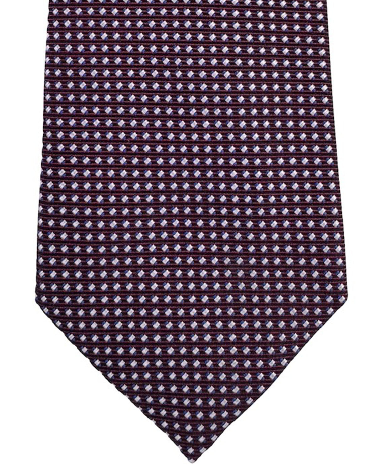 Emporio Armani Tie Burgundy Micro-Diamond Pattern