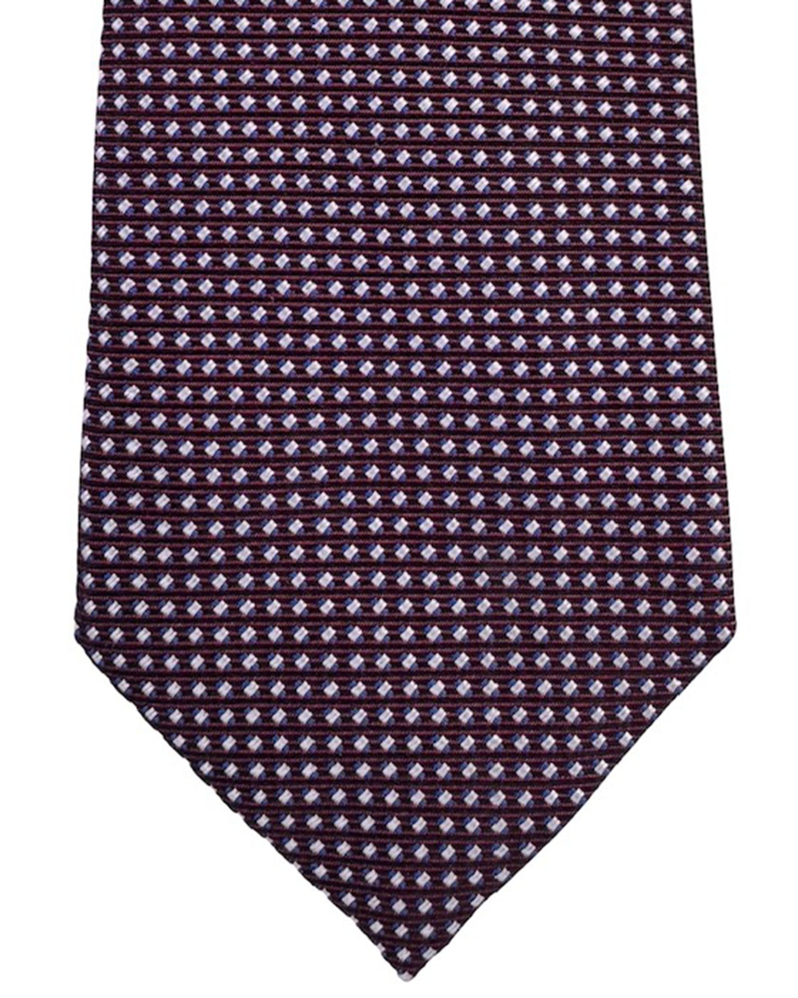 Emporio Armani Tie Burgundy Micro-Diamond Pattern