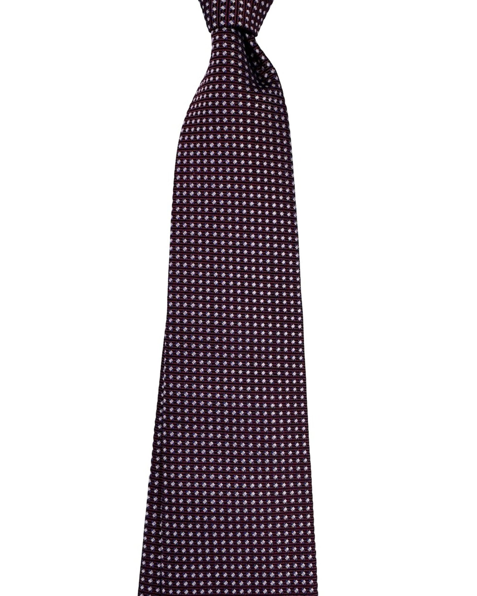 Emporio Armani Tie Burgundy Micro-Diamond Pattern