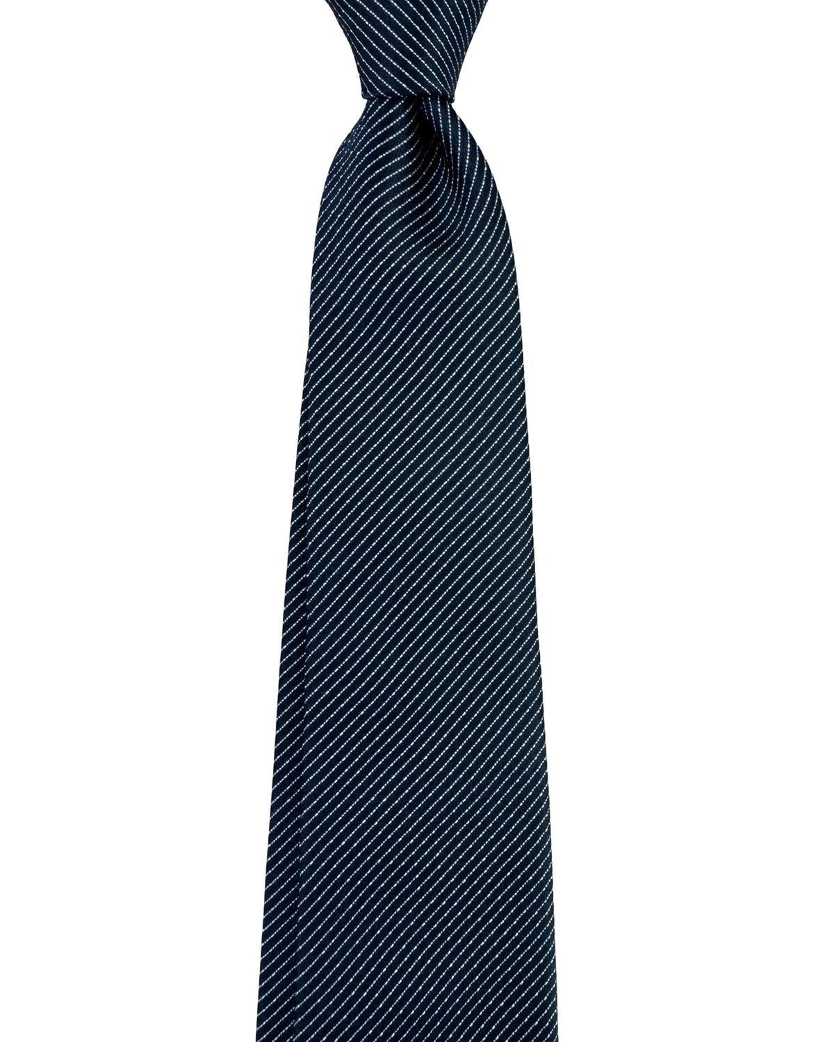 Emporio Armani Tie Dark Blue Silver Pinstripe