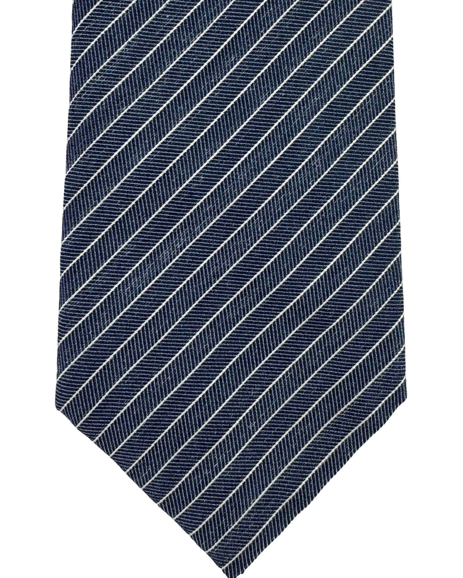 Dark Blue Silver Tie