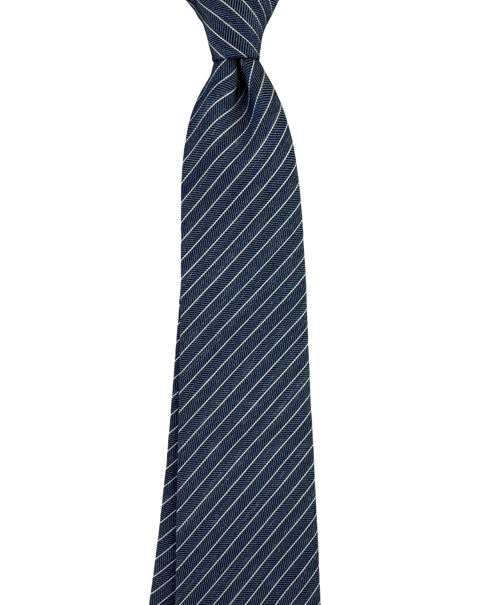 Dark Blue Silver Tie