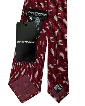 Emporio Armani Tie Bordeaux Chevron