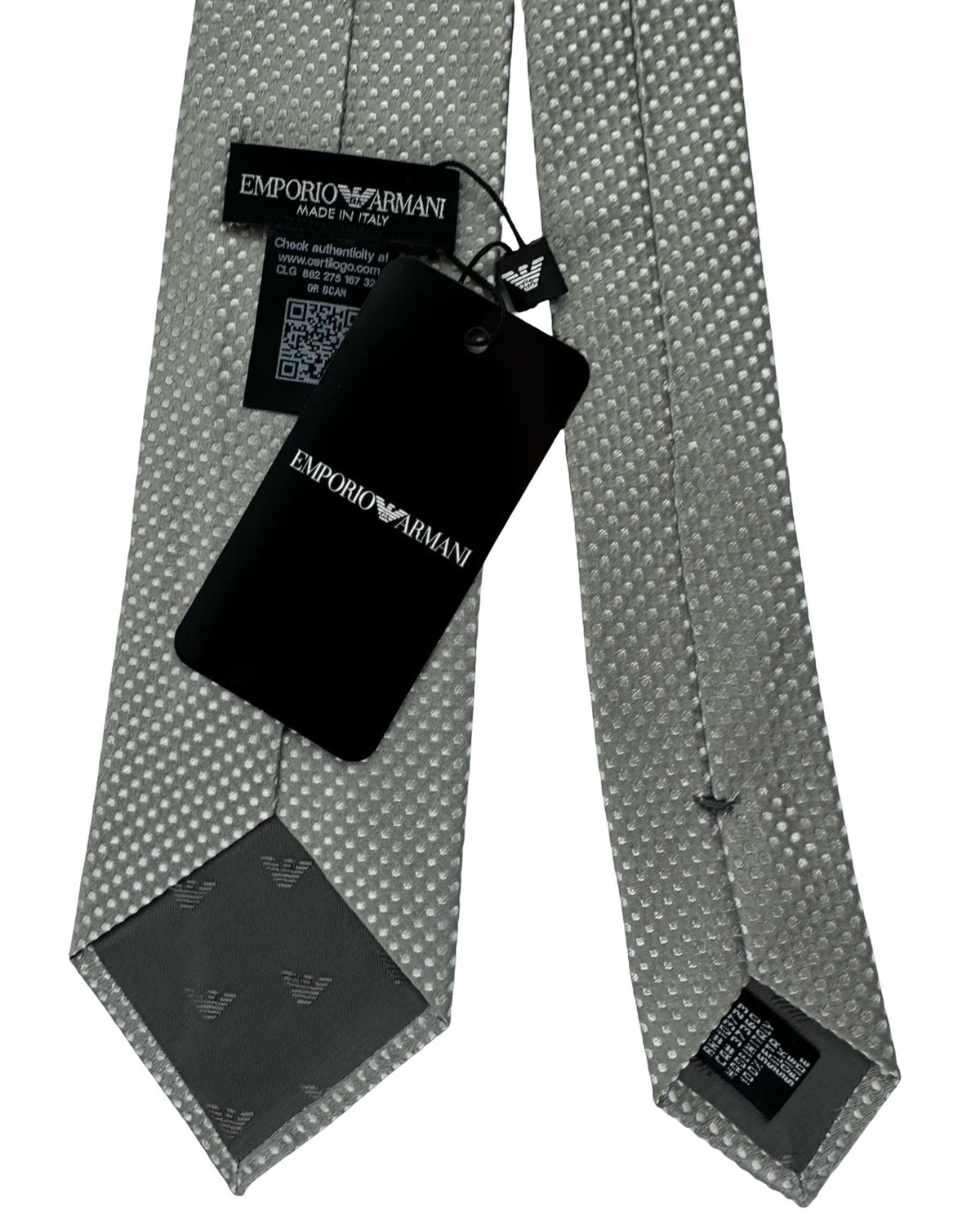 Emporio Armani Tie Olive Green Micro Dot