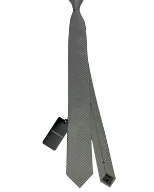 Armani Tie Gray Silver Dotted Design