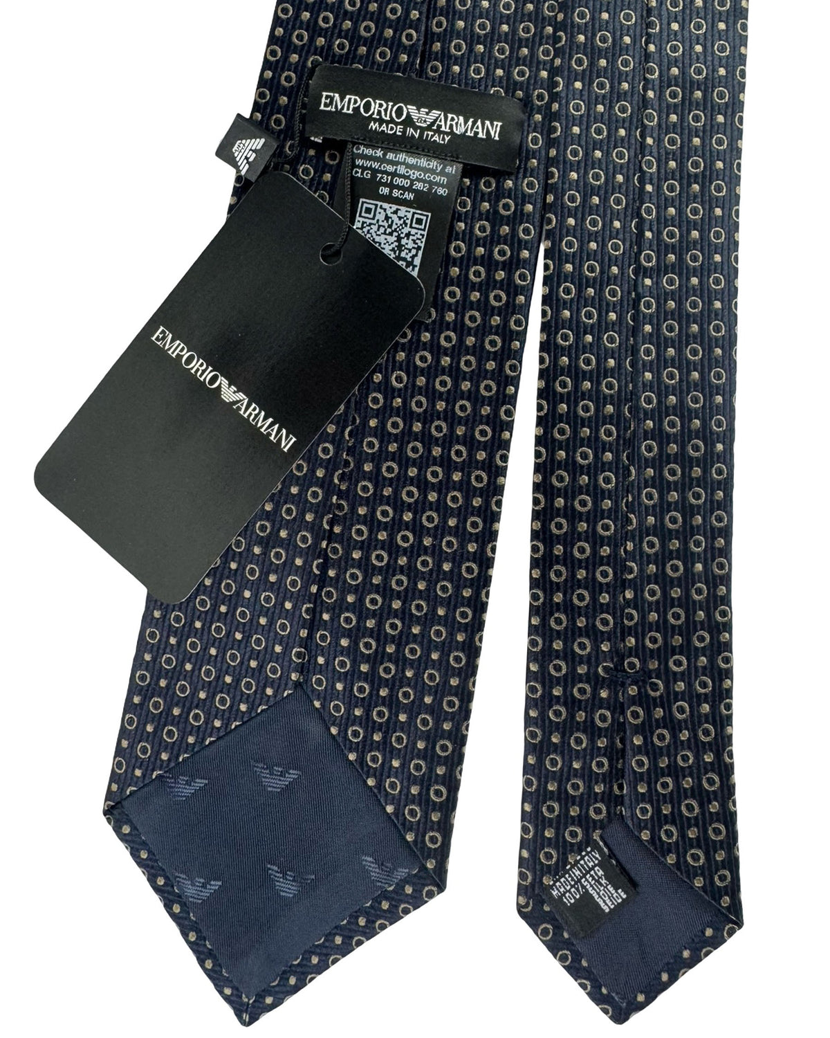 Emporio Armani Tie Midnight Blue Taupe