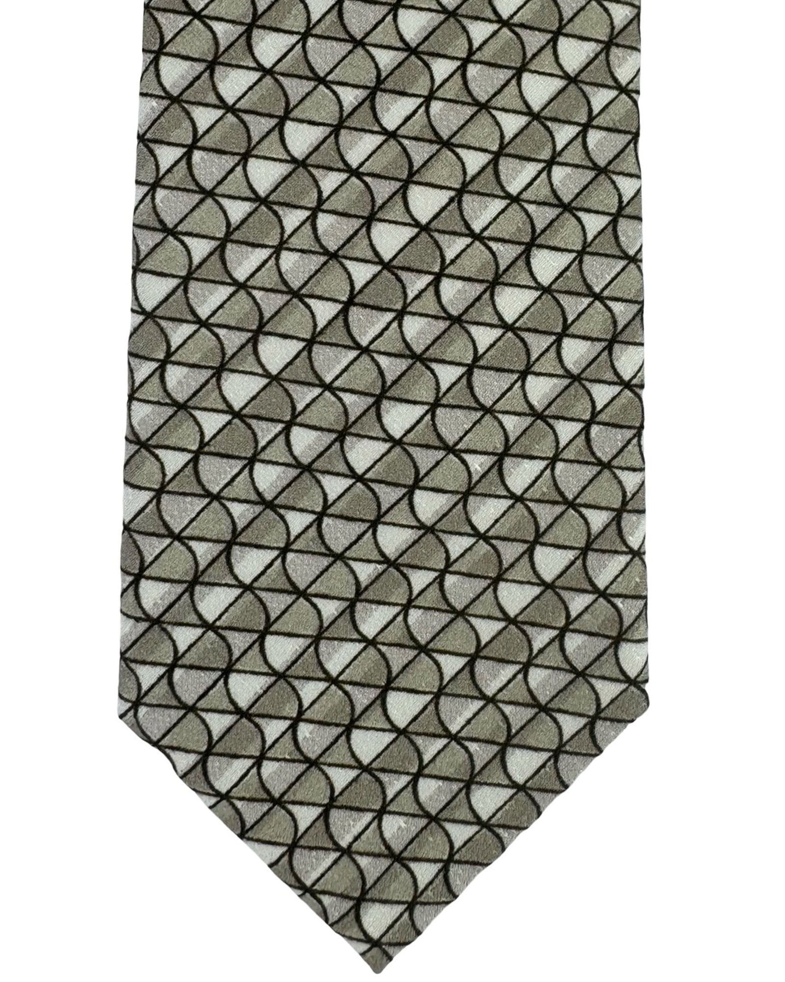 Emporio Armani Tie White Sand Geometric
