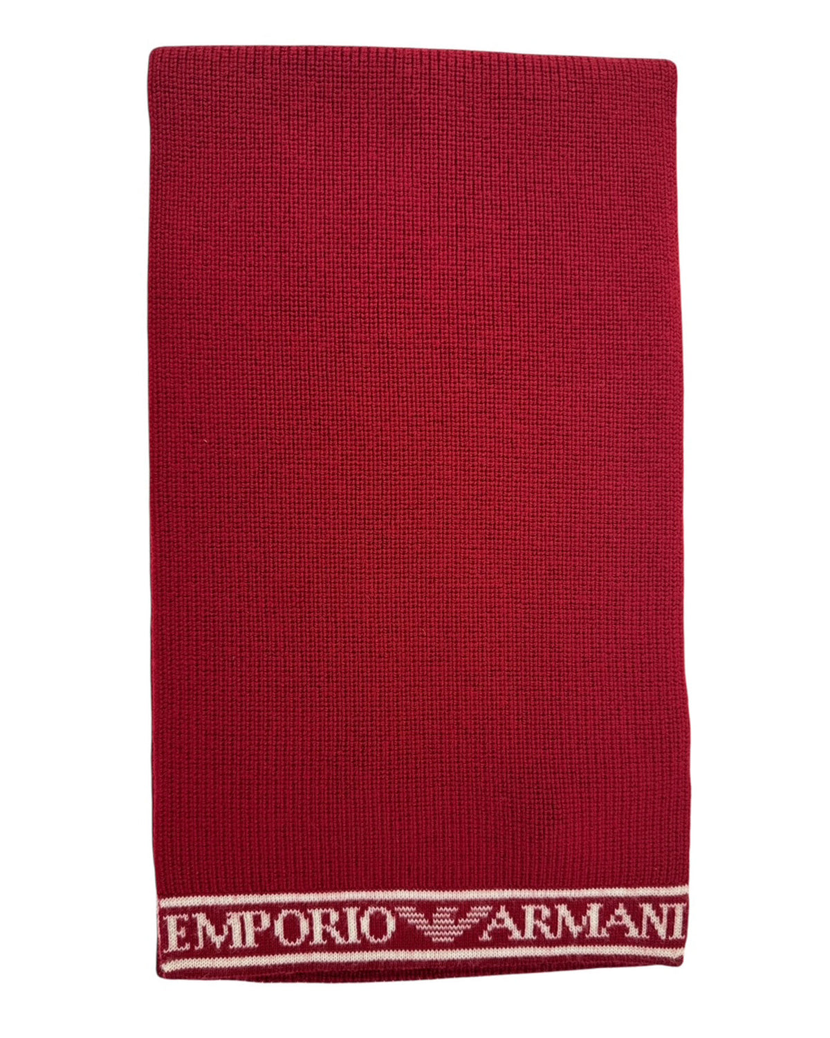 Armani Scarf Bordeaux Red Logo Edge - Men Collection SALE