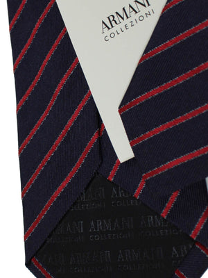 Armani Silk Tie Navy Red Stripes Armani Collezioni
