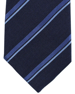 Armani Silk Tie Midnight Blue Stripes