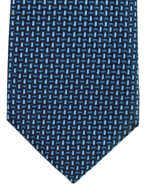 Armani Silk Tie Dark Blue Geometric