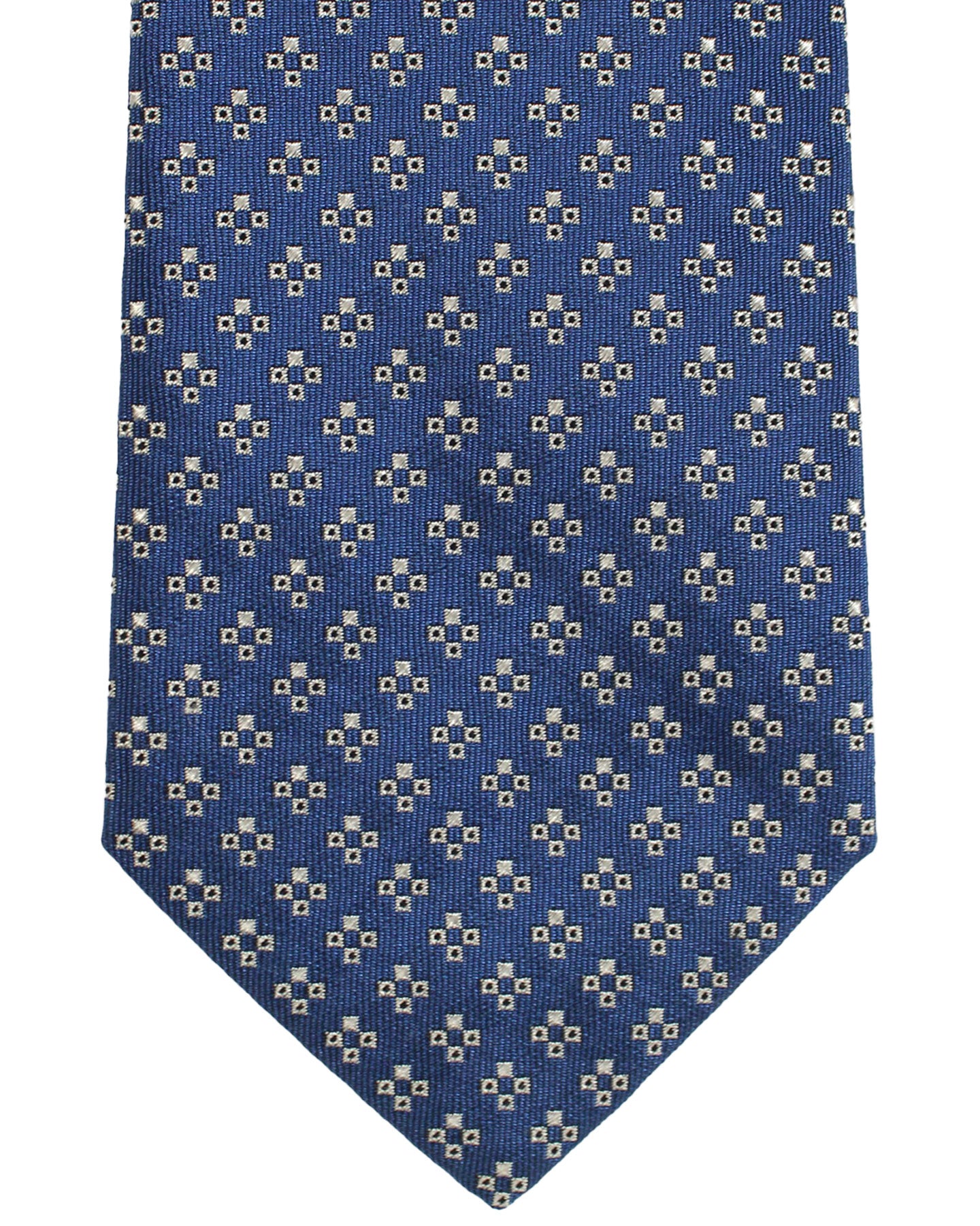 Armani Silk Tie Metallic Blue Geometric Armani Collezioni