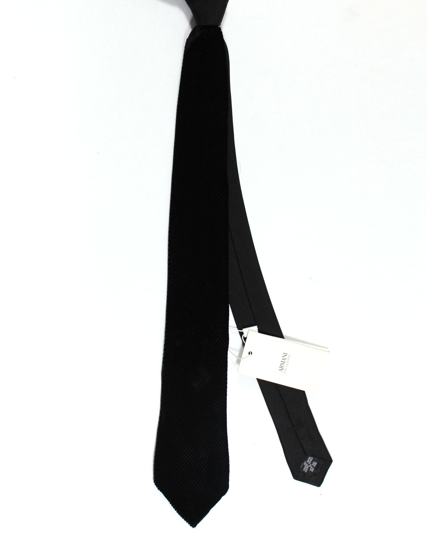 Armani Rayon Silk Tie Black Grosgrain Armani Collezioni